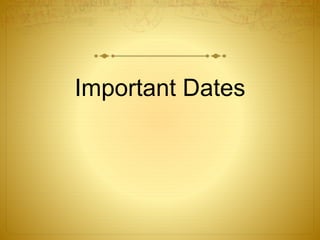 Important Dates
 