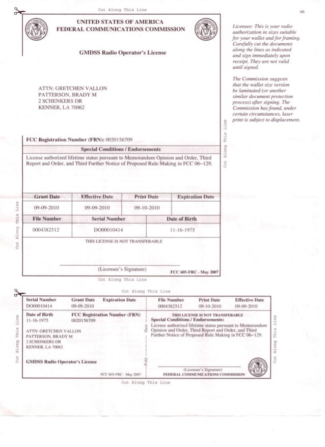 GMDSS Radio Op License