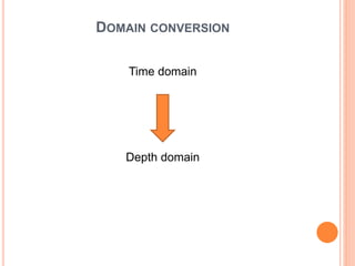 DOMAIN CONVERSION
Time domain
Depth domain
 