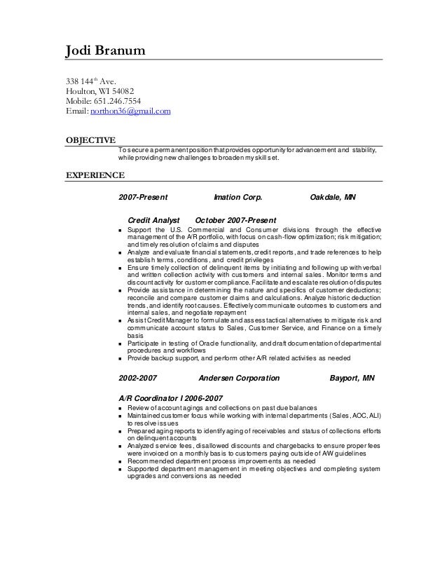 credit and collections analyst