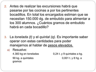 2. Antes de realizar las excursiones habrá que
pasarse por las cocinas a por los pertinentes
bocadillos. En total los enca...