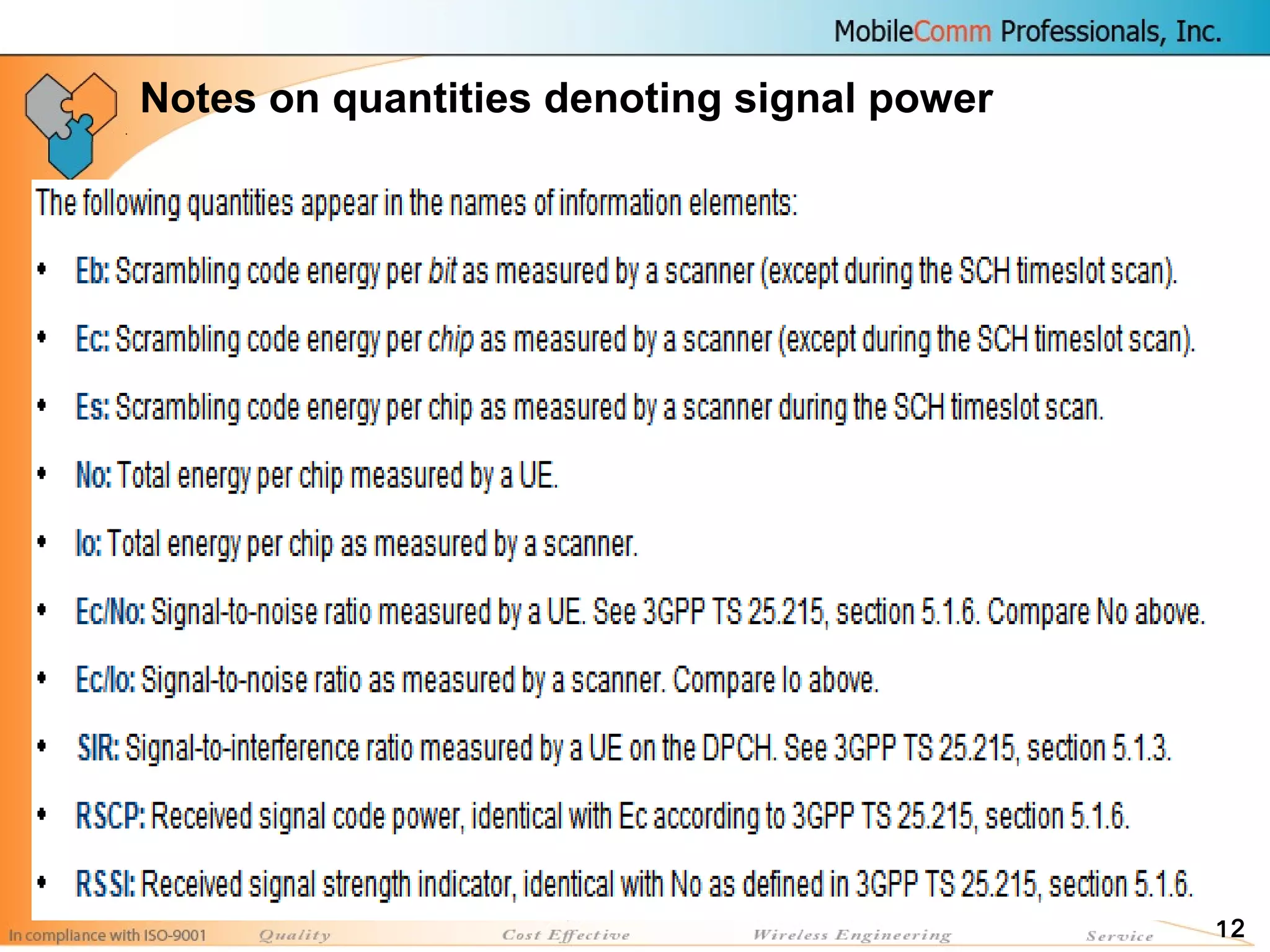 12
Notes on quantities denoting signal power
 
