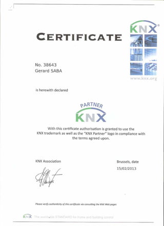 KNX partner certf