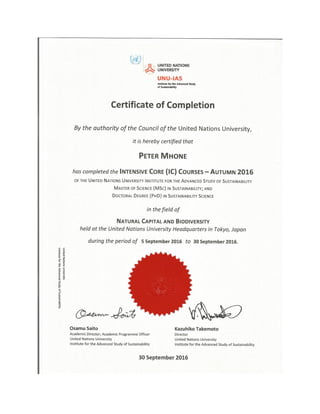Peter Mhone-Certificate- NCB