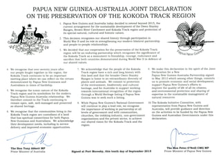 Papua New Guinea-Austrralian Declaration on Kokoda