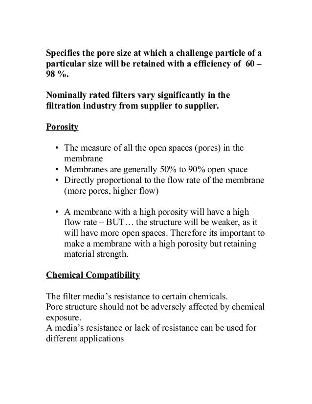 Principles of filtration