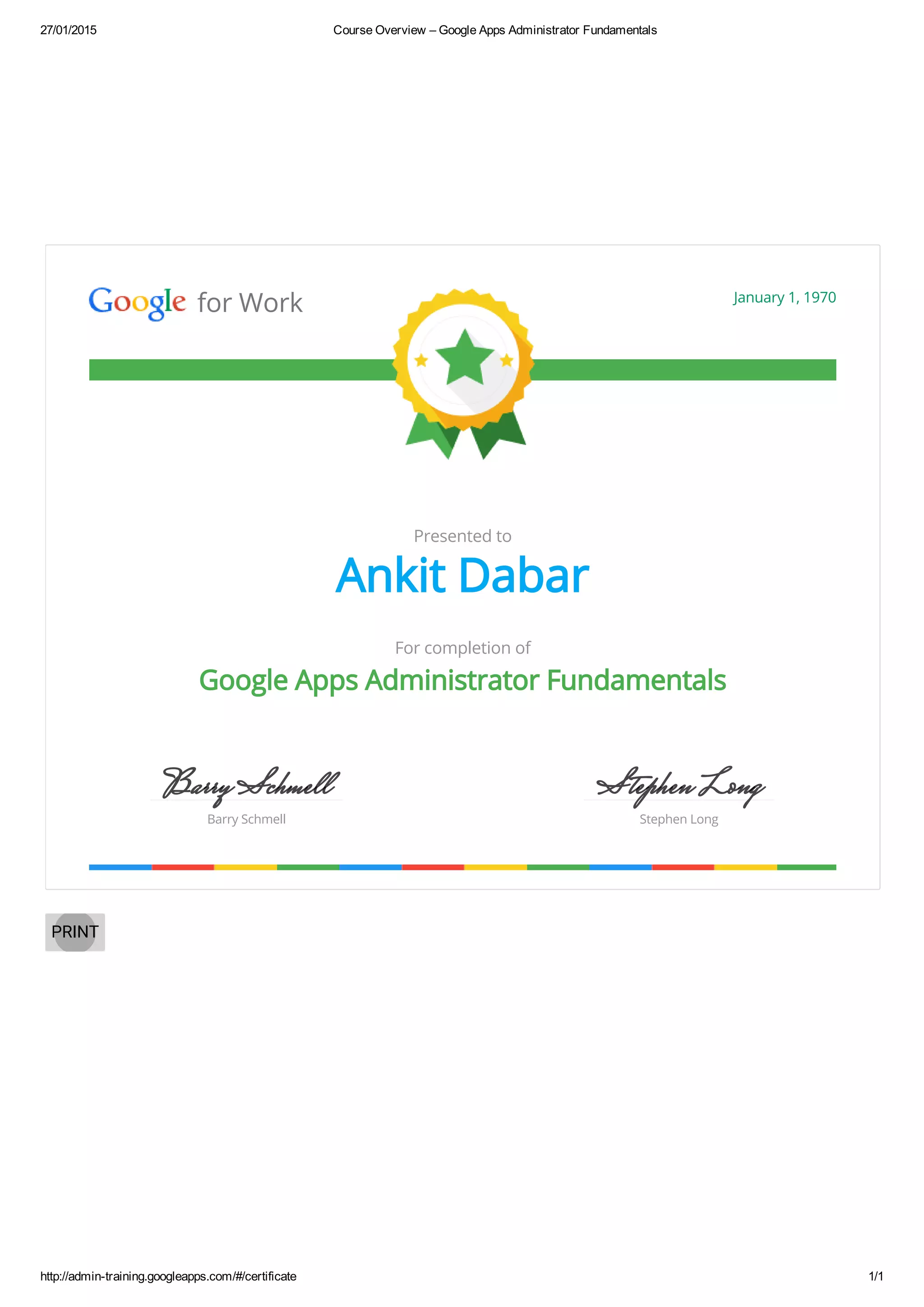 Course Overview – Google Apps Administrator Fundamentals | PDF