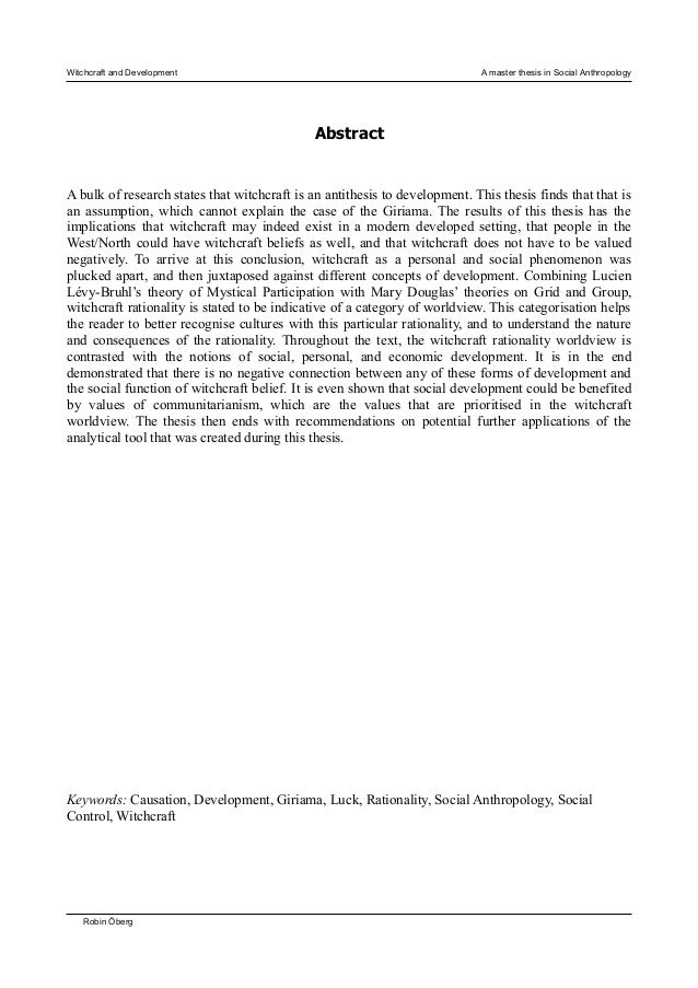 Master thesis anthropology