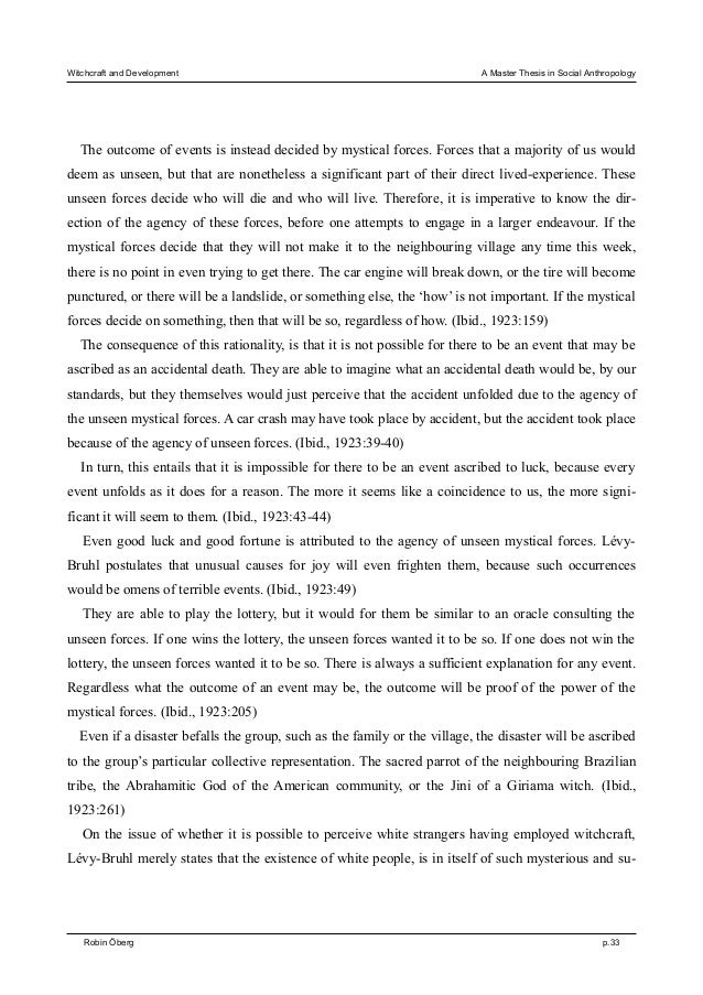 Master's thesis anthropology