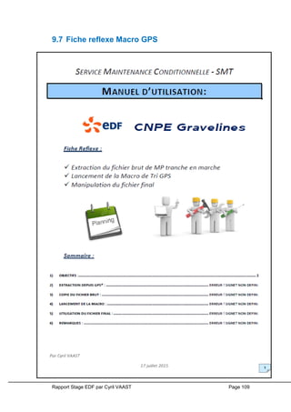 Rapport Stage EDF par Cyril VAAST Page 109
9.7 Fiche reflexe Macro GPS
 