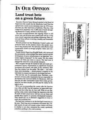 Land Trust bets on green future editorial 6-26-08