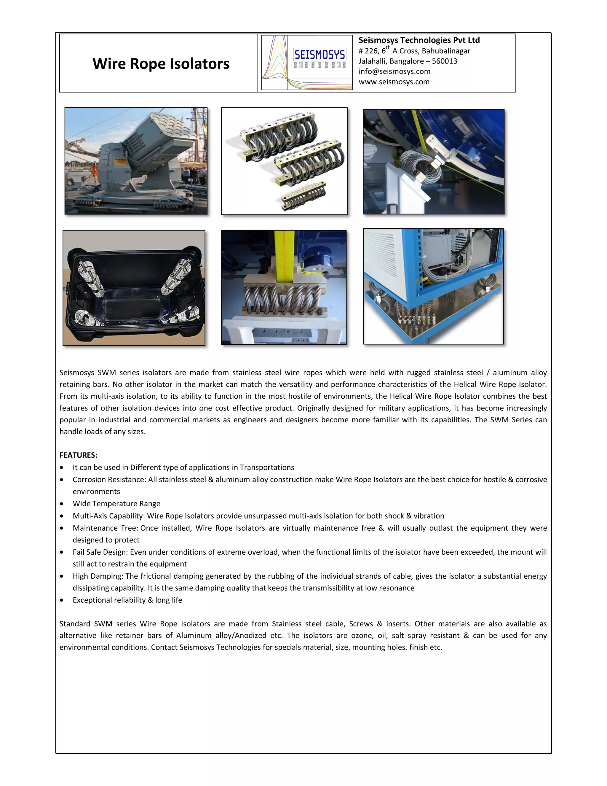 Wire Rope Isolators | PDF | Home Appliances | Home & Garden