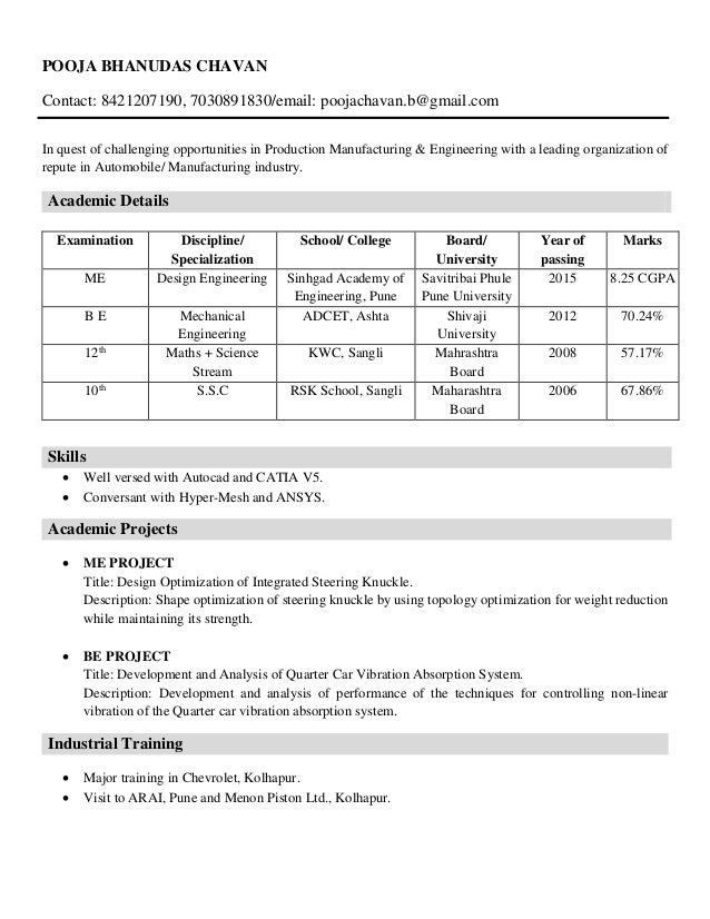 Resume Pooja Chavan