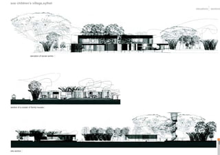 sos children’s village,sylhet
site section
section of a cluster of family houses
elevation of social centre
sectionselevations
page03
 