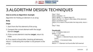 Design and Analysis of Algorithm of JNTUA | PPTX