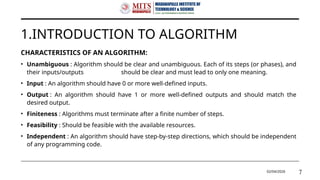 Design and Analysis of Algorithm of JNTUA | PPTX