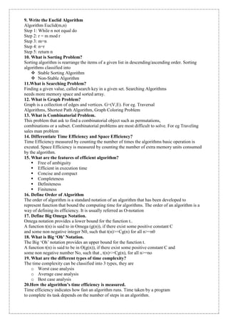 Design & Analysis Of Algorithm | PDF