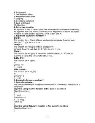 ALGORITHMS - SHORT NOTES | DOC | Programming Languages | Computing