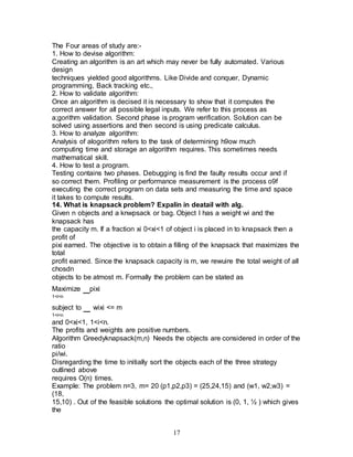 ALGORITHMS - SHORT NOTES | DOC | Programming Languages | Computing