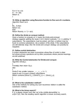 ALGORITHMS - SHORT NOTES | PDF