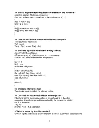 ALGORITHMS - SHORT NOTES | DOC | Programming Languages | Computing