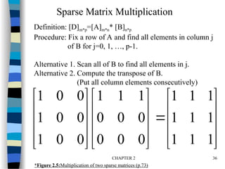 Sparse Matrix Points Note Design and analysis of algorithms-chapter2 | PPT
