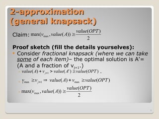 Approximation Algorithms and FPTAS for Knapsack Problems in Computer ...