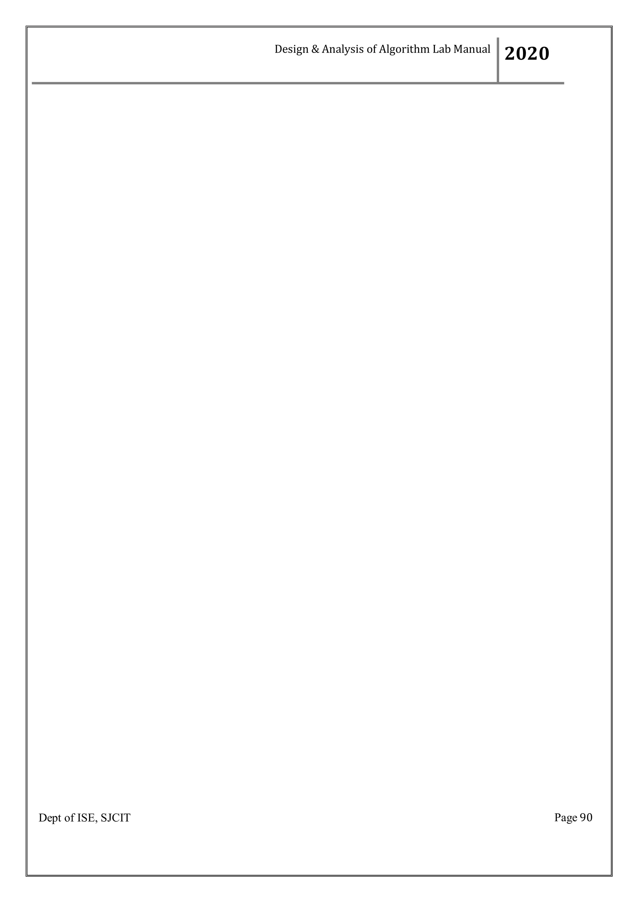 Page 90
Dept of ISE, SJCIT
Design & Analysis of Algorithm Lab Manual
2020
 