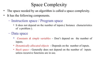 Asymptotic Notations, Time Complexity and Space Complexity in DAA | PPT