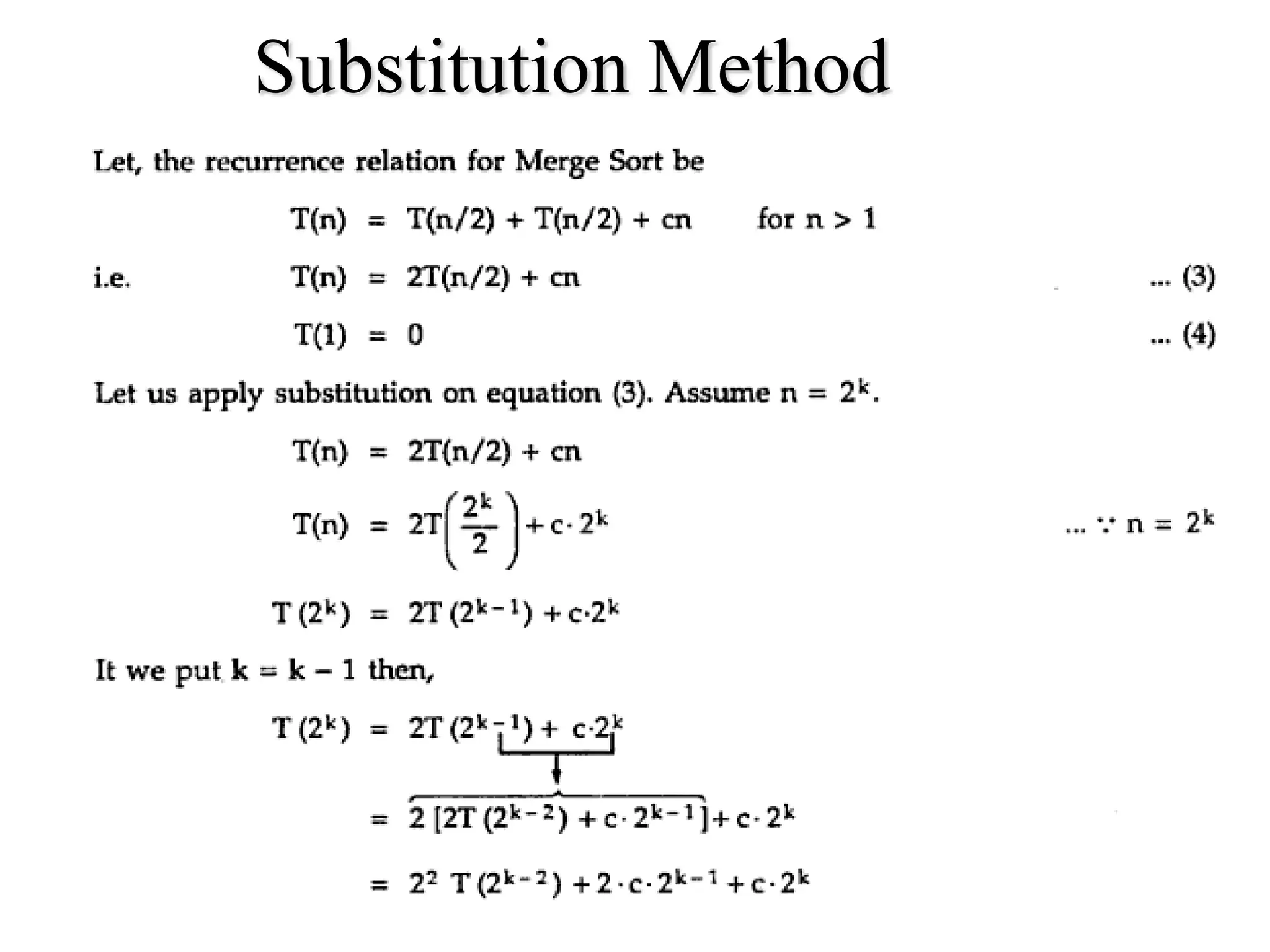 Substitution Method
 