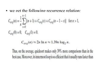 • we get the following recurrence relation:
m
 