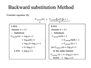 Backward substitution Method
 
