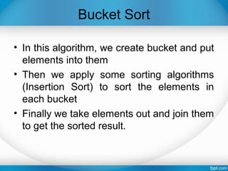 Sorting in Linear Time in Analysis & Design of Algorithm | PPT