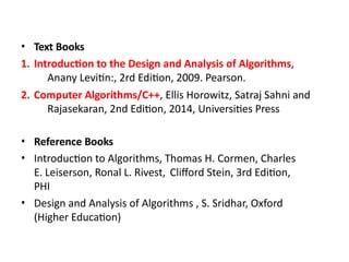 ANALYSIS AND DESIGN OF ALGORITHMS -M1-PPT | PPTX