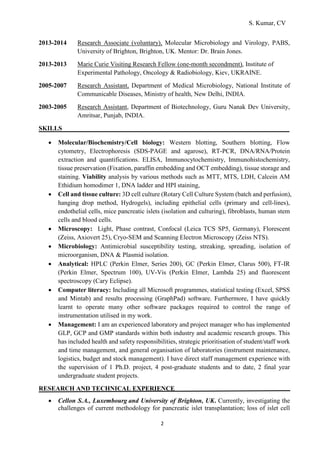 CV Dr S Kumar | PDF