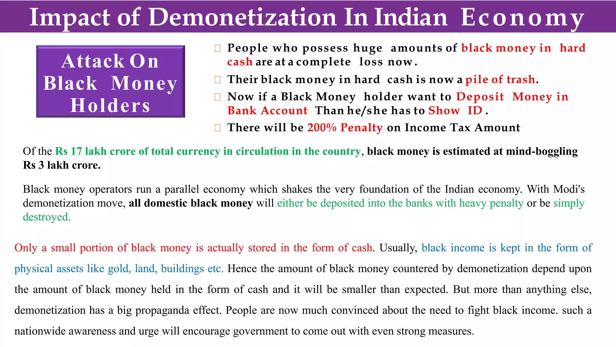 Demonetization and its impact in Indian Economy | PPTX