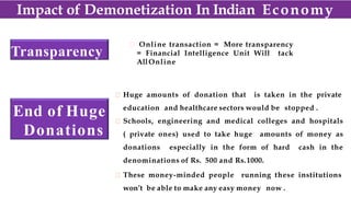 Demonetization and its impact in Indian Economy | PPTX