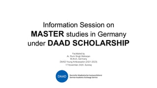 DAAD scholarship for Masters aspirants 2024 | PDF