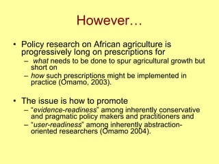 Adversity as opportunity: Complexity and diversity as new frontiers in development research, October 2008