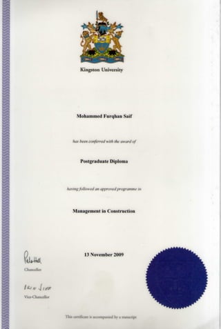 PG Certificate