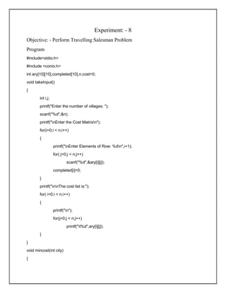design and analysis of algorithm Lab files | PDF