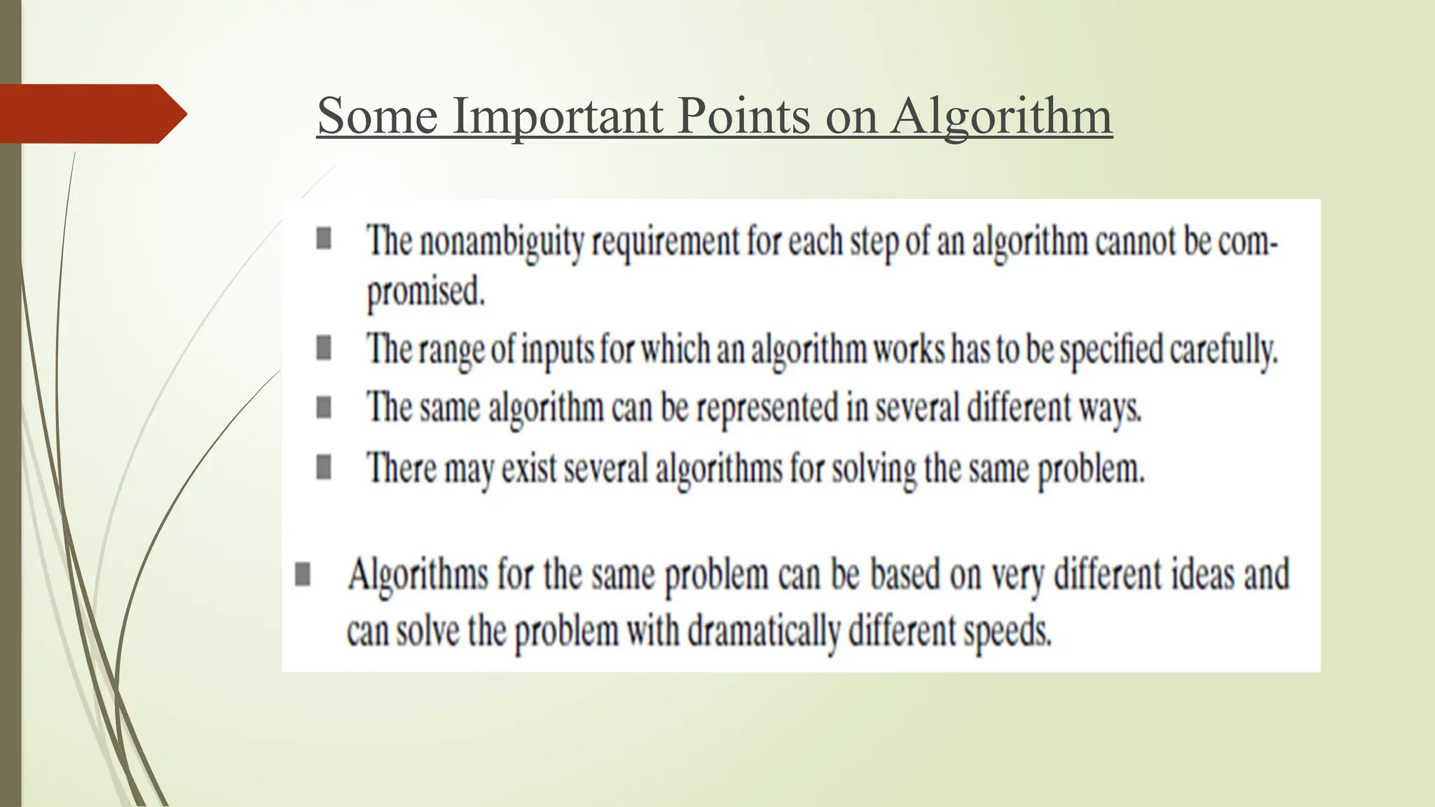 Some Important Points on Algorithm
 