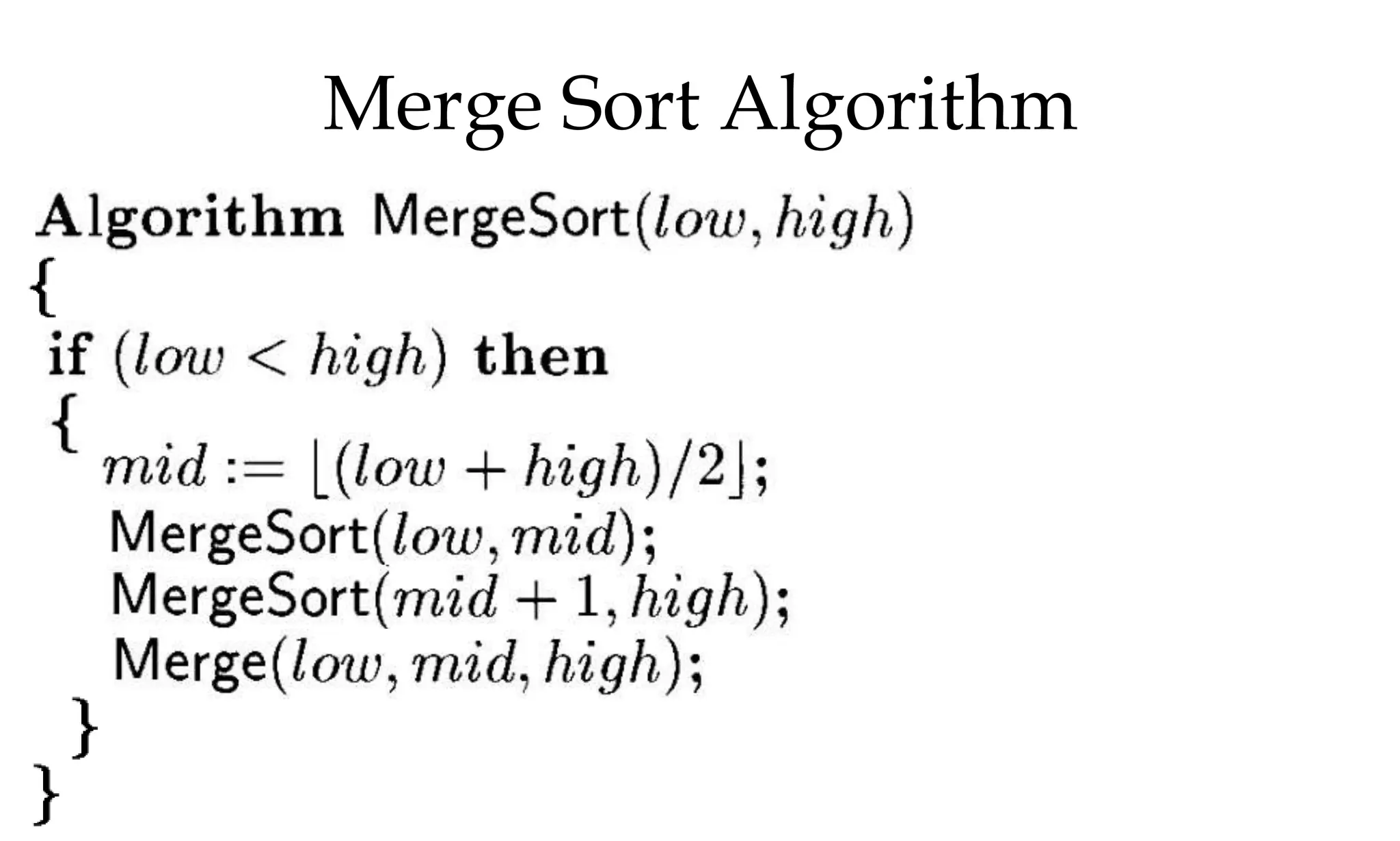 Merge Sort Algorithm 