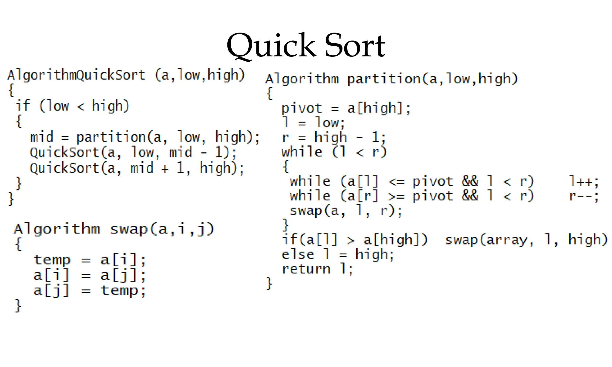 Quick Sort 