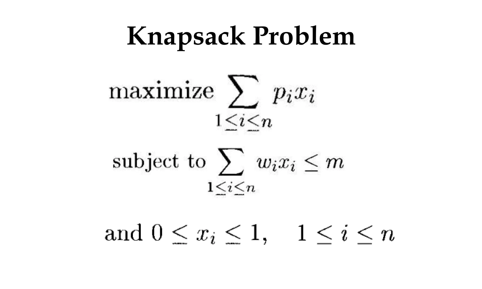 Knapsack Problem 