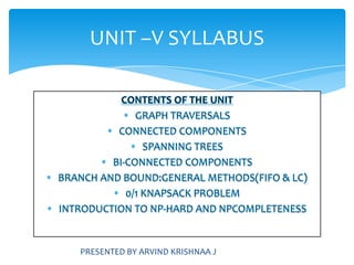CONTENTS OF THE UNITGRAPH TRAVERSALS