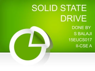 SOLID STATE
DRIVE
DONE BY
S BALAJI
15EUCS017
II-CSE A
 