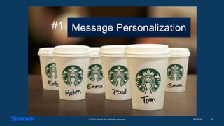 © 2014 Sizmek, Inc. all rights reserved. 239/7/2015
#1 Message Personalization
 