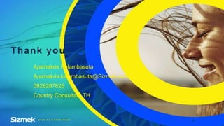 Thank you
29
Apichakris Kalambasuta
Apichakris.kalambasuta@Sizmek.com
0828287825
Country Consultant TH
 