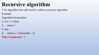 Design and analysis of algorithm unit-1 ppt | PPTX